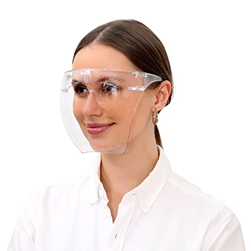 Clear Face_Mask Shield, 2 Pack Safety Transparent_Face_Mask with Glasses Fram...