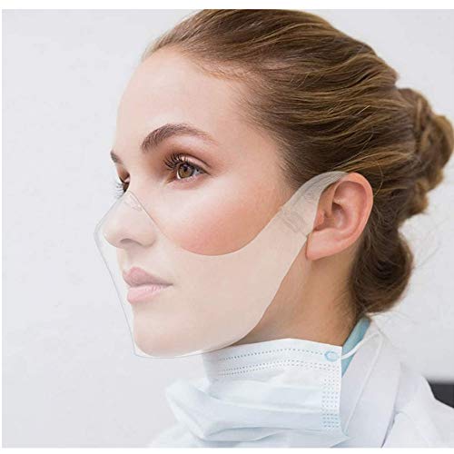 Transparent_Face_Mask, Clear Combine Plastic Reusable Clear Face Bandanas, Up...