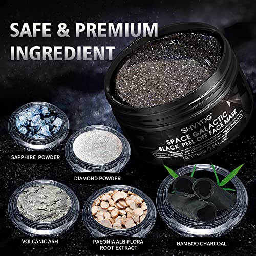 SHVYOG Charcoal Space Galactic Blackhead Remover Mask, Black Peel Off Face Ma...
