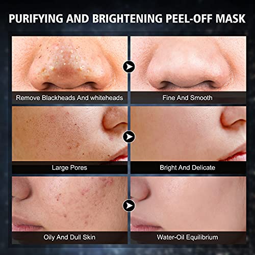 SHVYOG Charcoal Space Galactic Blackhead Remover Mask, Black Peel Off Face Ma...
