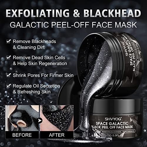 SHVYOG Charcoal Space Galactic Blackhead Remover Mask, Black Peel Off Face Ma...