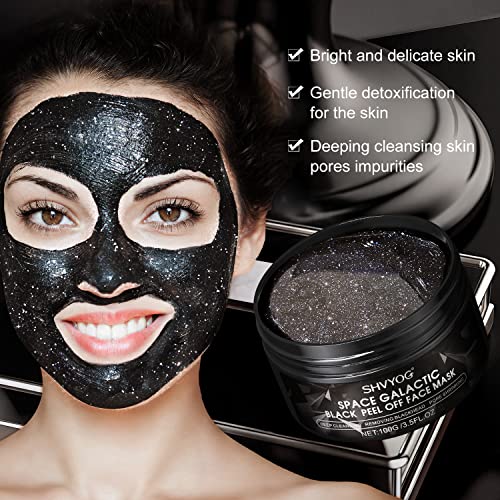 SHVYOG Charcoal Space Galactic Blackhead Remover Mask, Black Peel Off Face Ma...