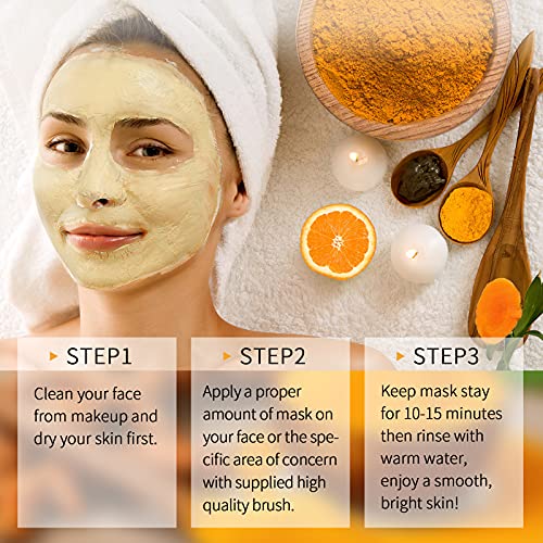 Turmeric Vitamin C Clay Mask, SHVYOG Vitamin C Clay Face Mask with Kaolin Cla...