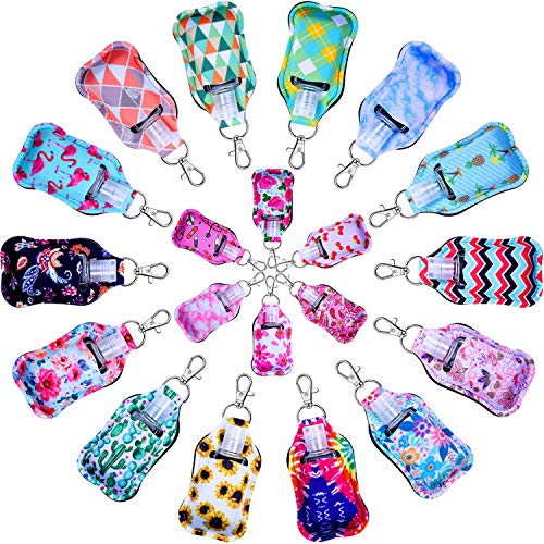 Hand Sanitizer Holders, Shynek 40pcs Empty Travel Size Bottle and Keychain Ho...