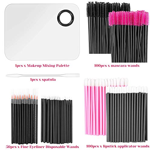 Makeup Mixing Palette with Spatula and 250PCS Disposable Makeup Applicators T...
