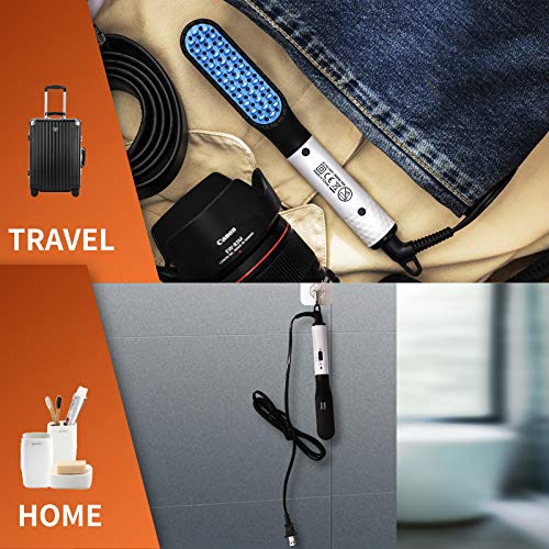 SIAMHOO Hair Straightener Brush, Beard Straightener for Men, Electric Quick C...