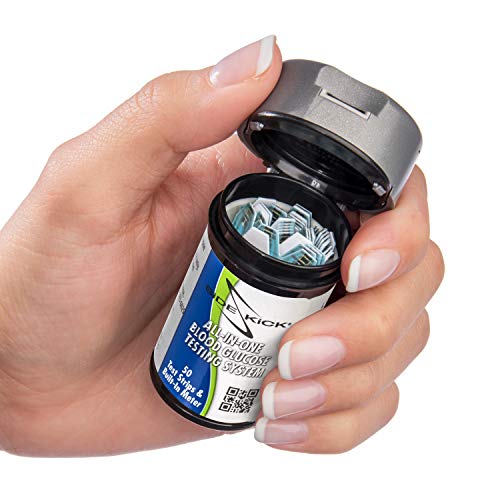 Sidekick All-in-One Glucose Meter Kit – Built in Meter, 50 Test Strips, Lanci...