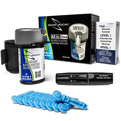 Sidekick All-in-One Glucose Meter Kit – Built in Meter, 50 Test Strips, Lanci...