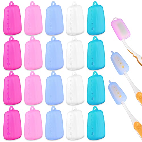 20 Pcs Silicone Toothbrush Covers Caps, Toothbrush Head Case for Electric and...
