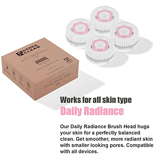 Sierra Clean Replacement Facial Cleansing Brush Heads compatible with Radianc...