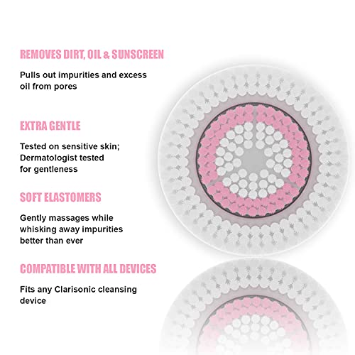 Sierra Clean Replacement Facial Cleansing Brush Heads compatible with Radianc...