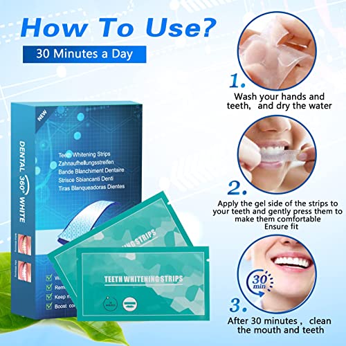 14 PCS Non-Sensitive Teeth Whitening Strips, Instant Teeth Whitener for Tooth...