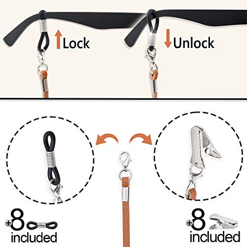 Eyeglasses Holder Strap Cord - Premium ECO Leather Eyeglasses String Holder C...