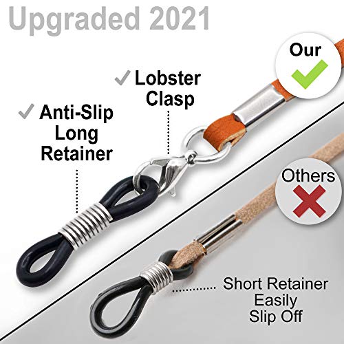 Eyeglasses Holder Strap Cord - Premium ECO Leather Eyeglasses String Holder C...