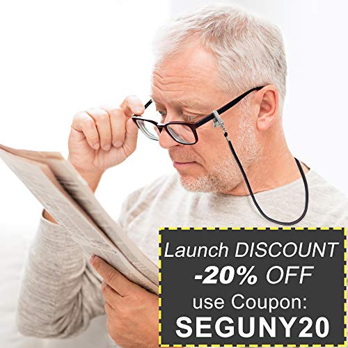 Eyeglasses Holder Strap Cord - Premium ECO Leather Eyeglasses String Holder C...