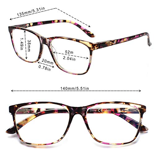 SIGVAN Ladies Reading Glasses Blue Light Blocking Spring Hinge Fashion Patter...