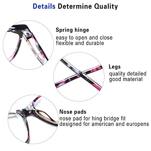 SIGVAN Ladies Reading Glasses Blue Light Blocking Spring Hinge Fashion Patter...
