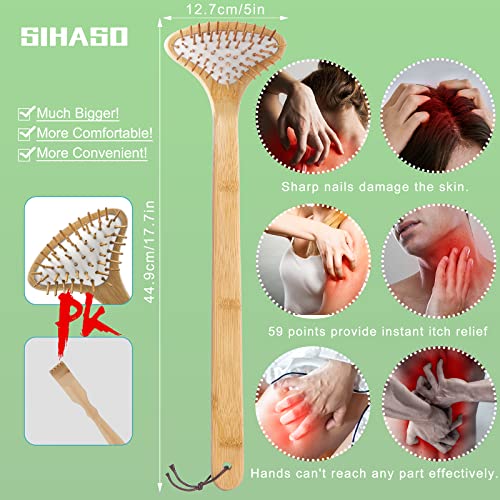 Large Curved Bamboo Back Scratcher - 59 Wooden Points Provide Instant Itch Re...