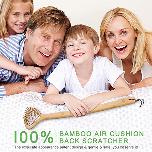 Large Curved Bamboo Back Scratcher - 59 Wooden Points Provide Instant Itch Re...