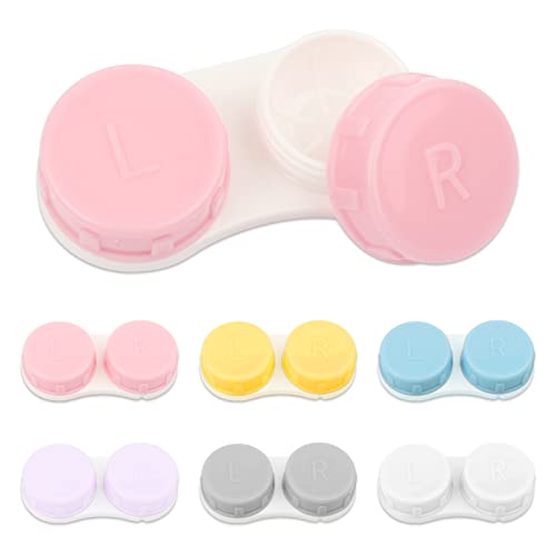 Sihuuu Colorful Contact Lens Case,6 Pack for Travel, Home, Outdoor, Mini Cont...