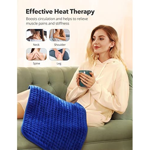 XXX-Large Heating Pad for Fast Pain Relief, 33'' x 17'' Ultra Soft Electric P...