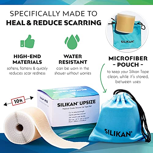 Silikan Upsize Gel Scar Silicone Tape- Medical Grade Silicona Silikan Scar Re...