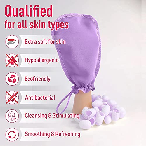 Silk Care Body Scrubber Set 2 in 1, Deep Exfoliating Body And Face Scrubbers ...