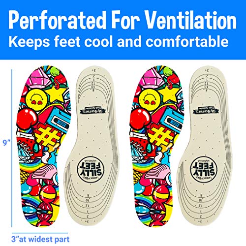 Silly Feet Kids Insoles | Child Replacement Insole Shoe Sole Inserts for Chil...