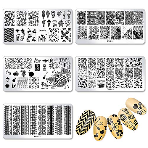 SILPECWEE 10Pcs Nail Art Stamping Plates Set Animals Design Nail Image Stamp ...