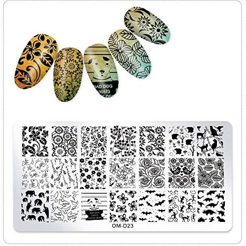 SILPECWEE 10Pcs Nail Art Stamping Plates Set Animals Design Nail Image Stamp ...