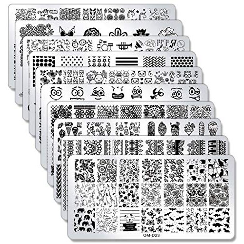 SILPECWEE 10Pcs Nail Art Stamping Plates Set Animals Design Nail Image Stamp ...