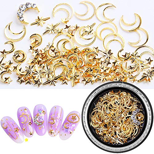 SILPECWEE 6 Boxes 3d Nail Rhinestones And Studs Gold Nail Rivets Set Nail Cry...