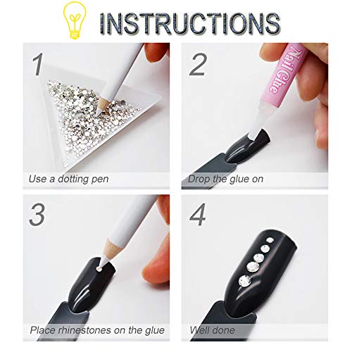 SILPECWEE 6 Boxes 3d Nail Rhinestones And Studs Gold Nail Rivets Set Nail Cry...