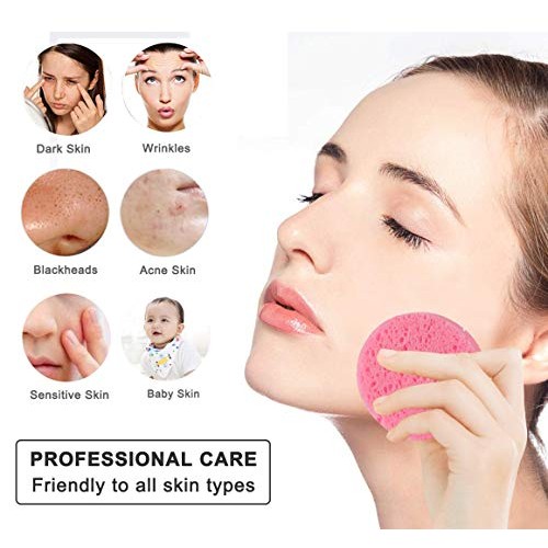 50-Count Compressed Facial Sponges for Daily Cleansing and Gentle Exfoliating...