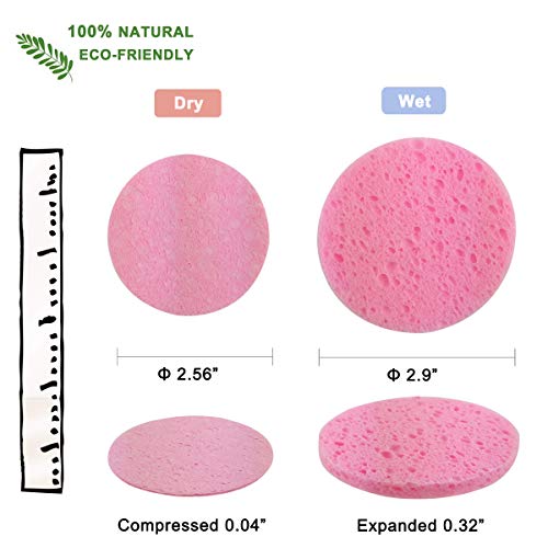 50-Count Compressed Facial Sponges for Daily Cleansing and Gentle Exfoliating...