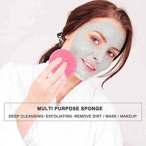 50-Count Compressed Facial Sponges for Daily Cleansing and Gentle Exfoliating...