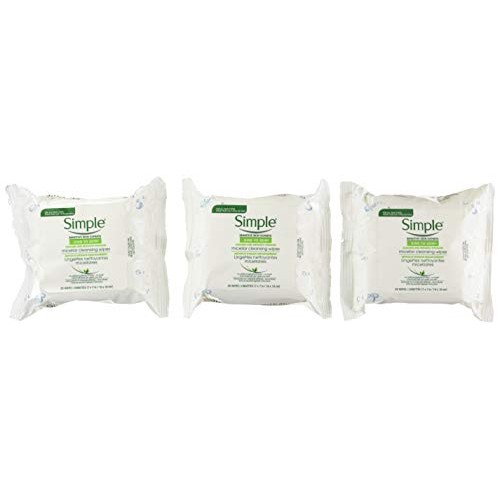Simple Micellar Makeup Remover Wipes 25 Count (3 Pack)