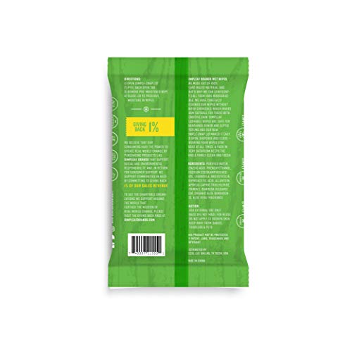 Simpleaf Flushable Wet Wipes | Eco- Friendly, Paraben & Alcohol Free | Hypoal...