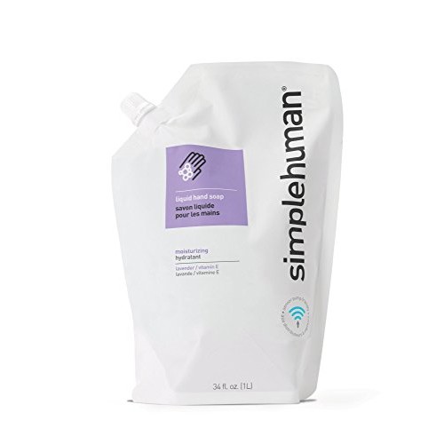 simplehuman 34 fl. oz. Moisturizing Liquid Hand Soap Refill Pouch, Lavender/V...