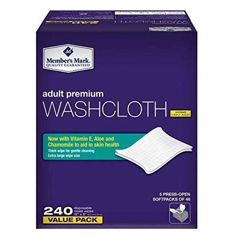 Simply Right Member's Mark Adult Wash-Cloths, 240 Count