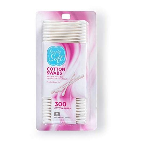 Simply Soft Cotton Tip Applicators, Cotton Swabs with Double Round Tips, 300 ...