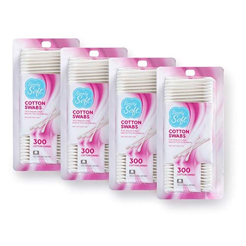 Simply Soft Cotton Tip Applicators, Cotton Swabs with Double Round Tips, 300 ...