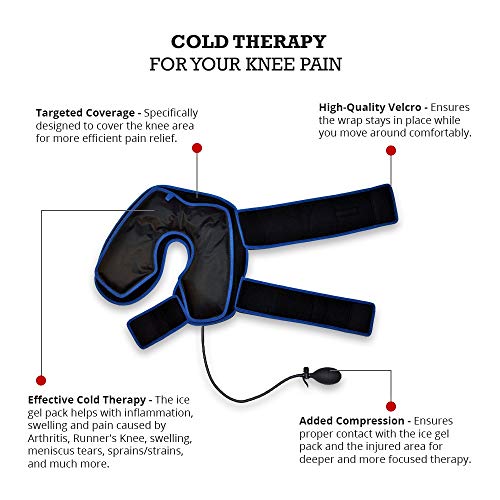Cold Therapy Knee Ice Wrap with Compression and 2 Ice Gel Packs - Essential K...