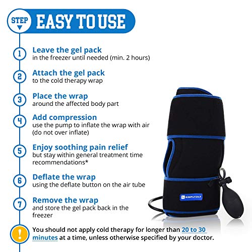 Cold Therapy Knee Ice Wrap with Compression and 2 Ice Gel Packs - Essential K...