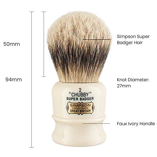 Simpsons Chubby Super Badger Shaving Brush (Chubby CH2 Super)