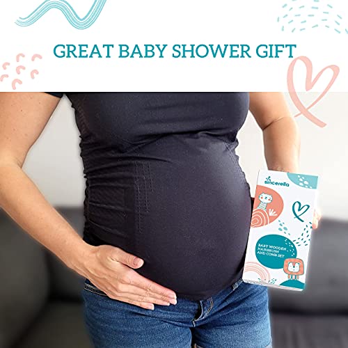 Baby Hair Brush and Comb Set for Newborn and Toddler Boy or Girl - Wooden Bab...