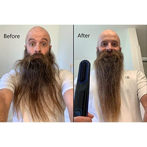 Beard Straightener, Cordless Beard and Hair Straightening Comb, Rechargeable,...