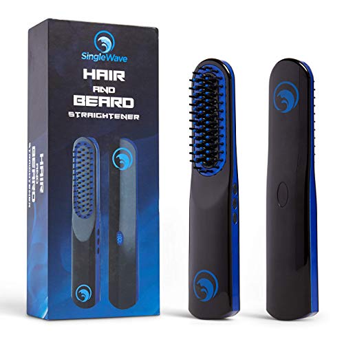 Beard Straightener, Cordless Beard and Hair Straightening Comb, Rechargeable,...
