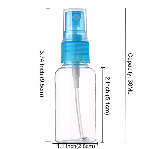 Spray Bottles 30ml/1oz, Sinide 4 Pack Clear Empty Fine Mist Plastic Mini Trav...