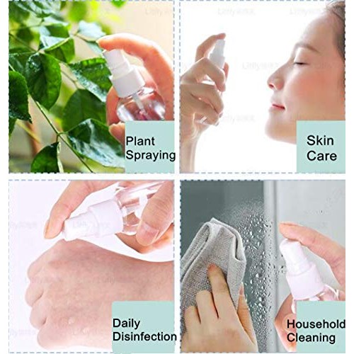 Spray Bottles 30ml/1oz, Sinide 4 Pack Clear Empty Fine Mist Plastic Mini Trav...